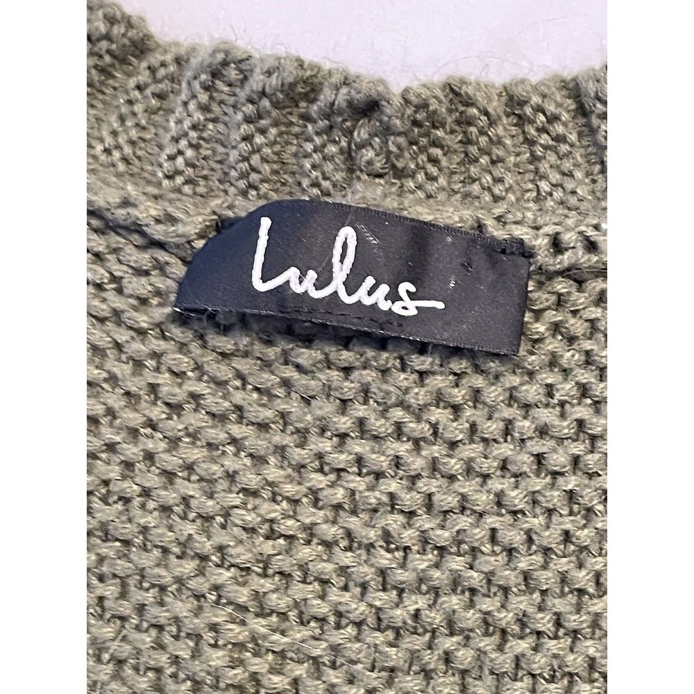 Lulus Sweater Womens Large* Green Open Front Chunky Knit Cardigan Long Sleeve - Picture 3 of 8
